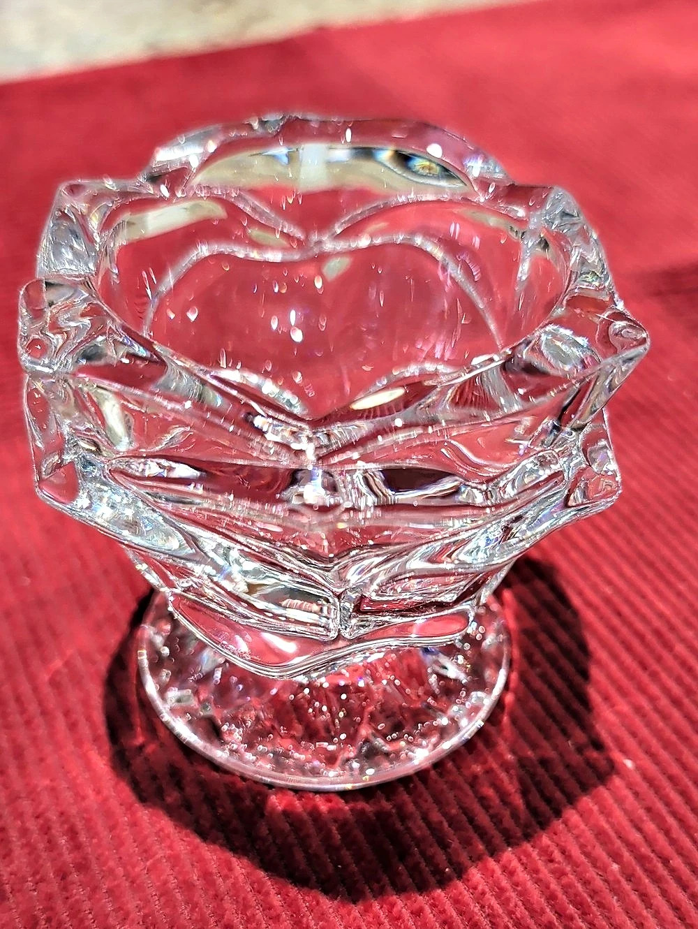 Clear Faceted Glass Decor Accent Candle Holder